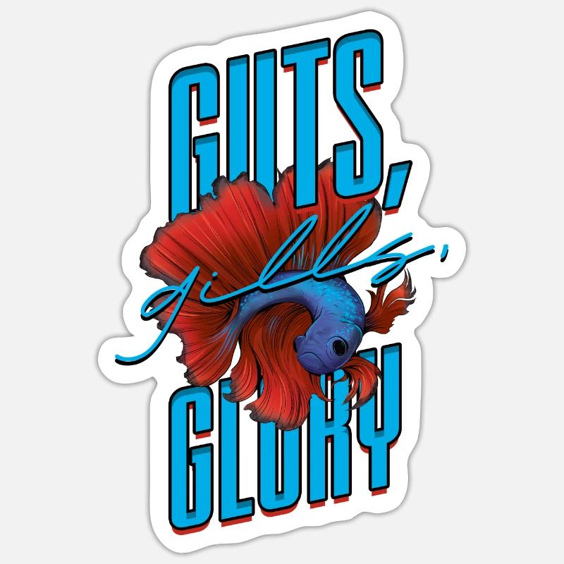 Poisson Betta Betta Guts Gills Glory Sticker taille S (10 x 10 cm)