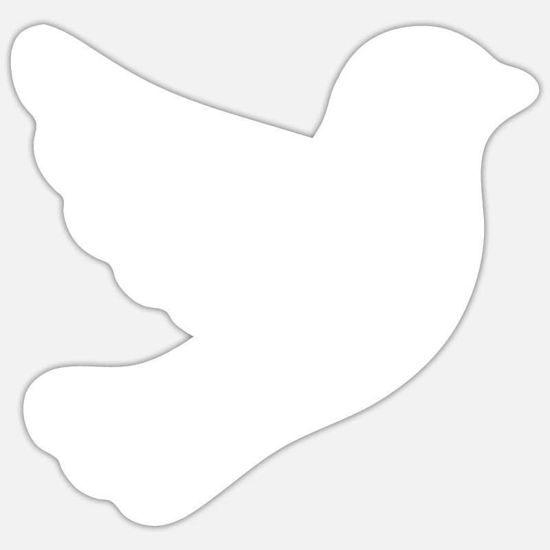 Colombe - Sticker taille S (10 x 10 cm) - blanc mat