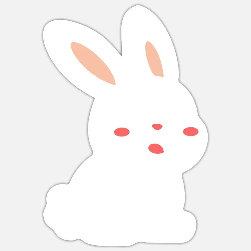 Petit bébé lapin - Sticker taille S (10 x 10 cm) - blanc mat