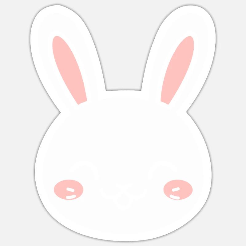 Petit bébé lapin - Sticker taille S (10 x 10 cm) - blanc mat