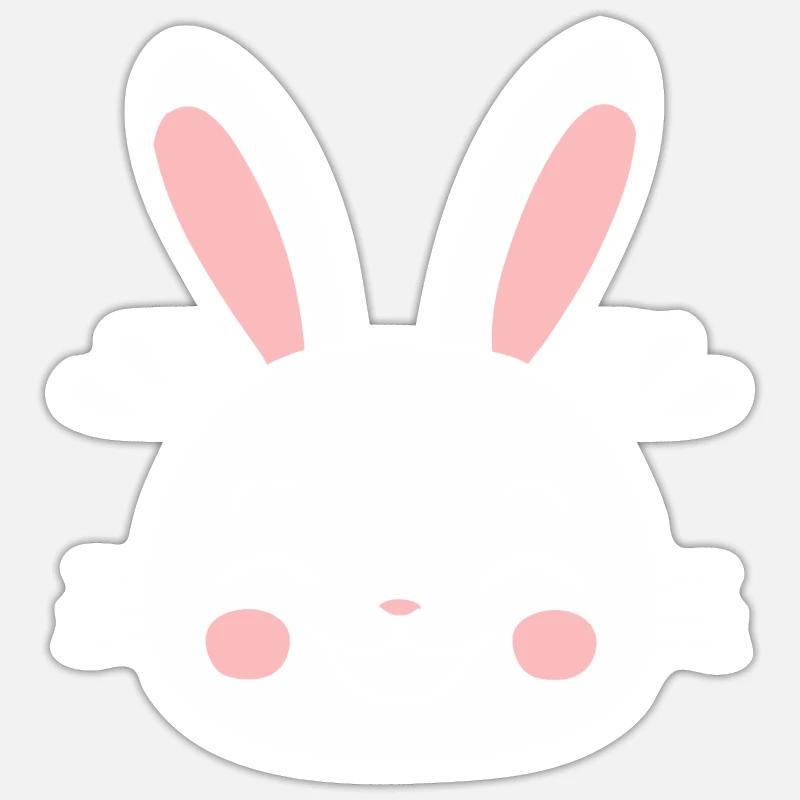 Petit bébé lapin - Sticker taille S (10 x 10 cm) - blanc mat