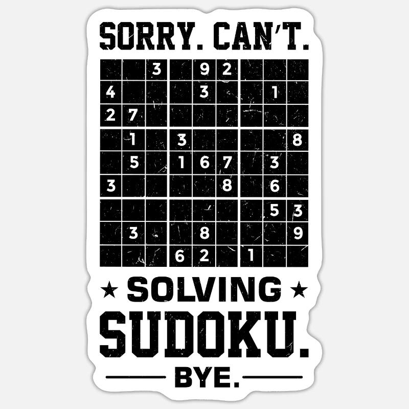 Witziger Sudoku Spruch - Sticker Größe S (10 x 10 cm) - Mattweiß