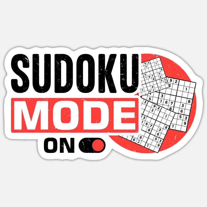 Witziger Sudoku Spruch - Sticker Größe S (10 x 10 cm) - Mattweiß