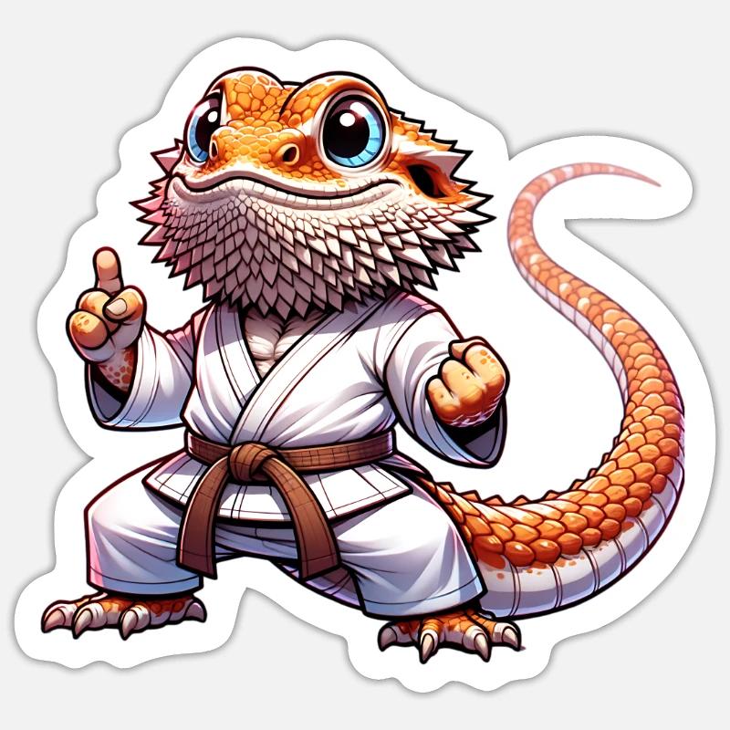 Bartagame Bartagamen Karate Samurai Sticker Größe S (10 x 10 cm)