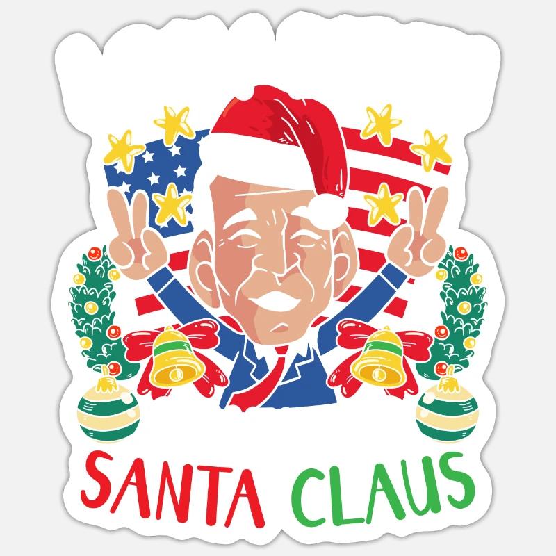 Drôle de Noël Joe - Sticker taille S (10 x 10 cm) - blanc mat
