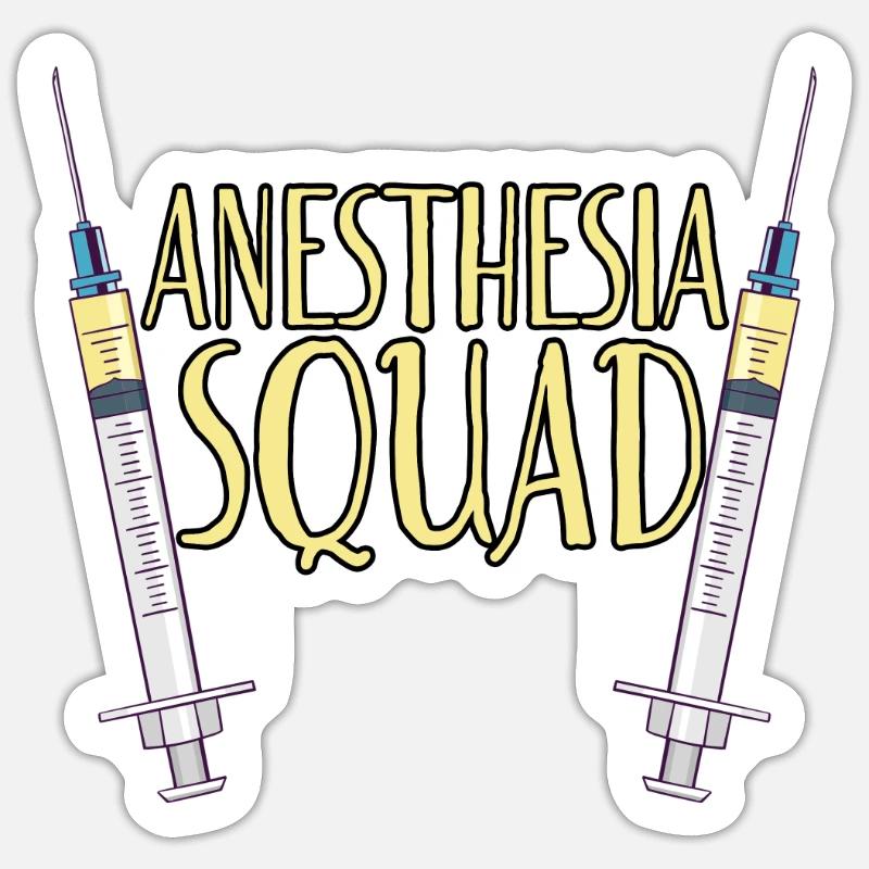 Anesthesia Squad 2 - Sticker Größe S (10 x 10 cm) - Mattweiß