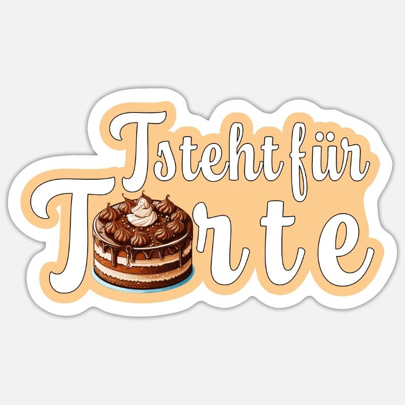 T comme gâteau - Sticker taille S (10 x 10 cm) - blanc mat