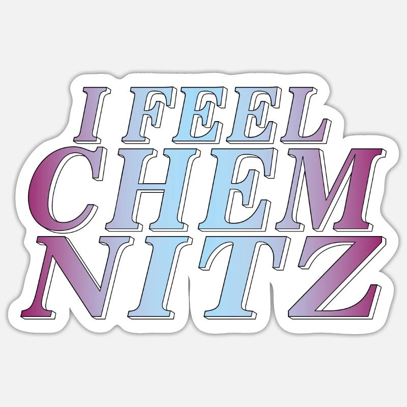 JE ME SENS CHEMNITZ - Sticker taille S (10 x 10 cm) - blanc mat