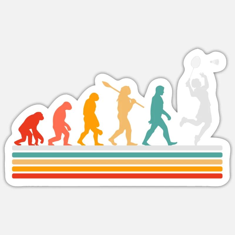 Development of the Badminton Player Evolution Sticker size S (10 x 10 cm)