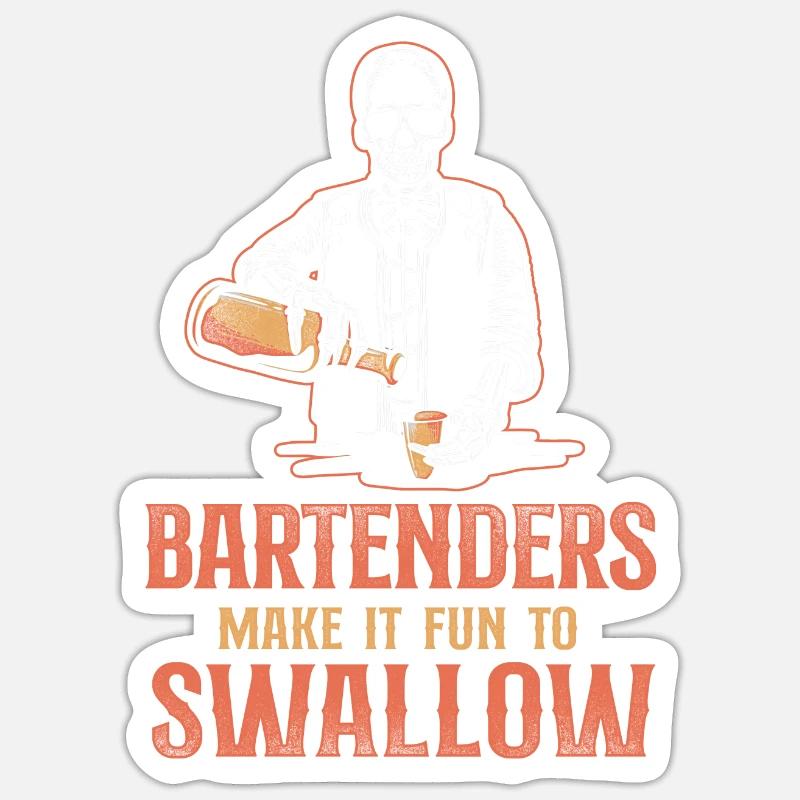Barman Mixologue Barmans - Sticker taille S (10 x 10 cm) - blanc mat