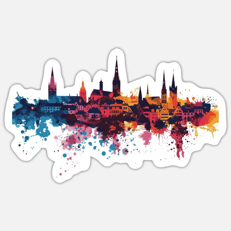 Neu-Ulm - Sticker taille S (10 x 10 cm) - blanc mat