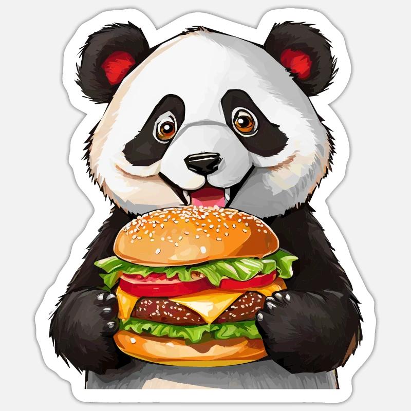 PANDA BEAR BURGER Sticker size S (10 x 10 cm)