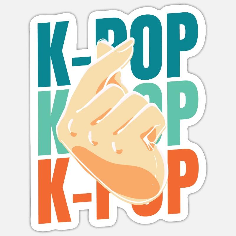 K Pop Kpop Pop coréenne - Sticker taille S (10 x 10 cm) - blanc mat