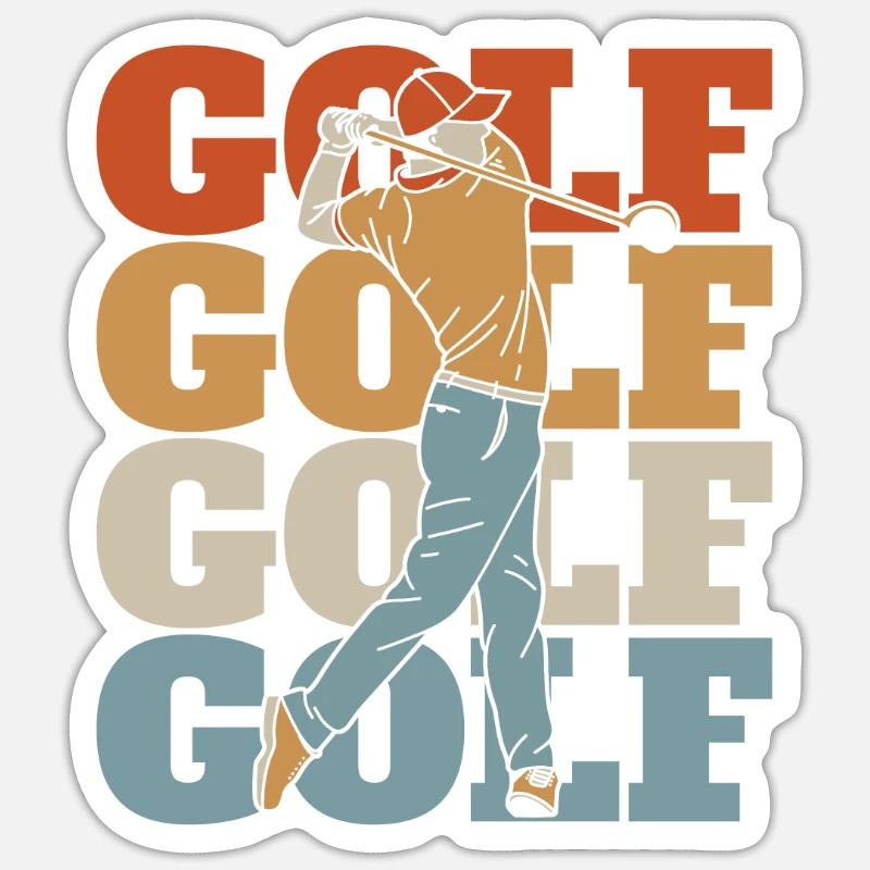 Golf Golfeur Golf - Sticker taille S (10 x 10 cm) - blanc mat