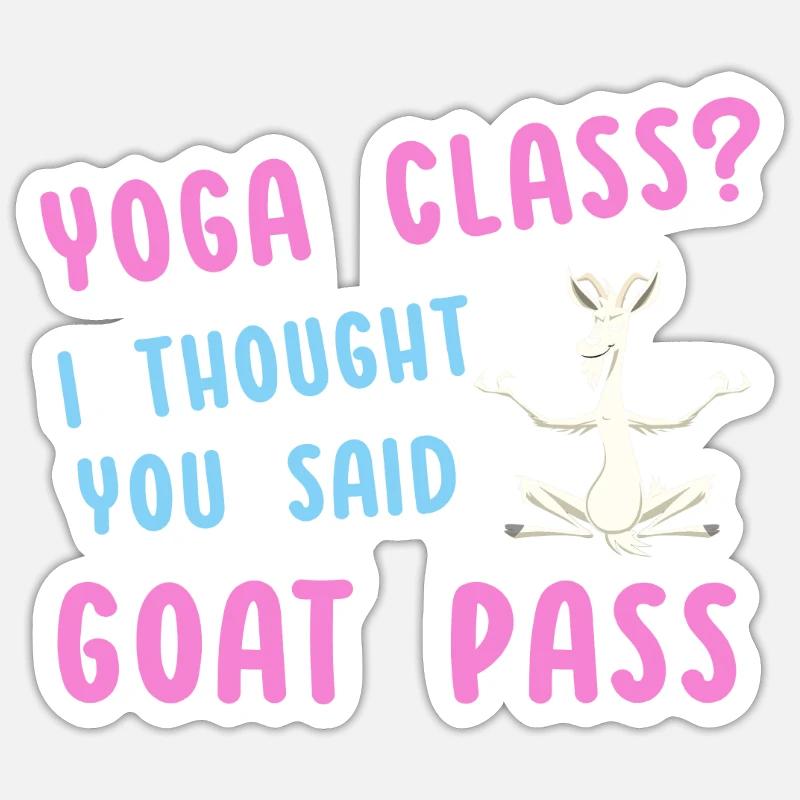 Yoga-Kurs oder Ziegenpass Sticker Größe S (10 x 10 cm)