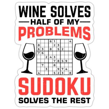 Witziger Sudoku Spruch - Sticker Größe S (10 x 10 cm) - Mattweiß - Vorne