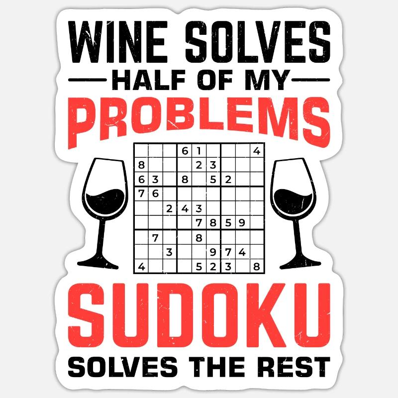 Witziger Sudoku Spruch - Sticker Größe S (10 x 10 cm) - Mattweiß