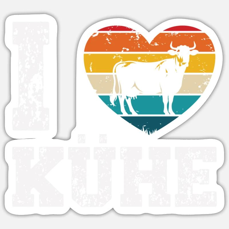 I like cows - Sticker size S (10 x 10 cm) - white matte