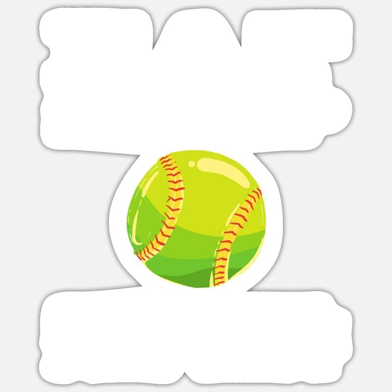 Softball Joueurs de softball - Sticker taille S (10 x 10 cm) - blanc mat