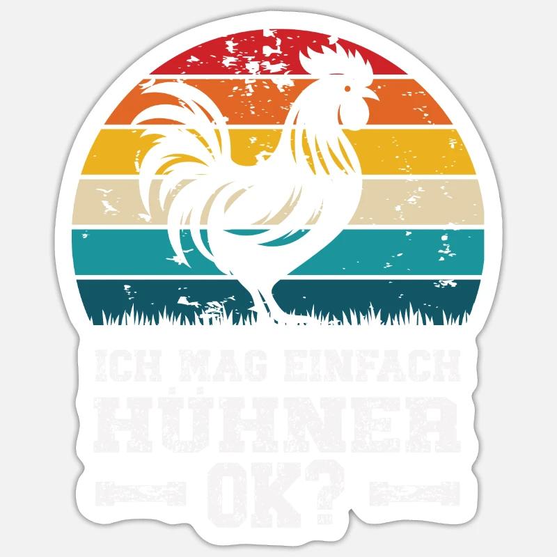 Ich mag Hühner - Sticker Größe S (10 x 10 cm) - Mattweiß