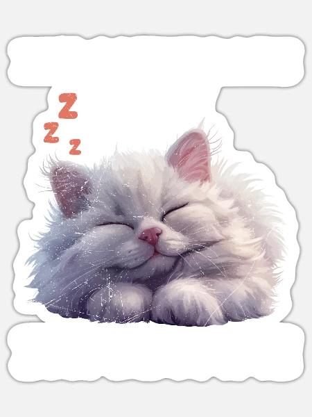 Perserkatze SCHNARCHE NICHT ICH BRUMME Lustiges - Sticker Größe S (10 x 10 cm) - Mattweiß