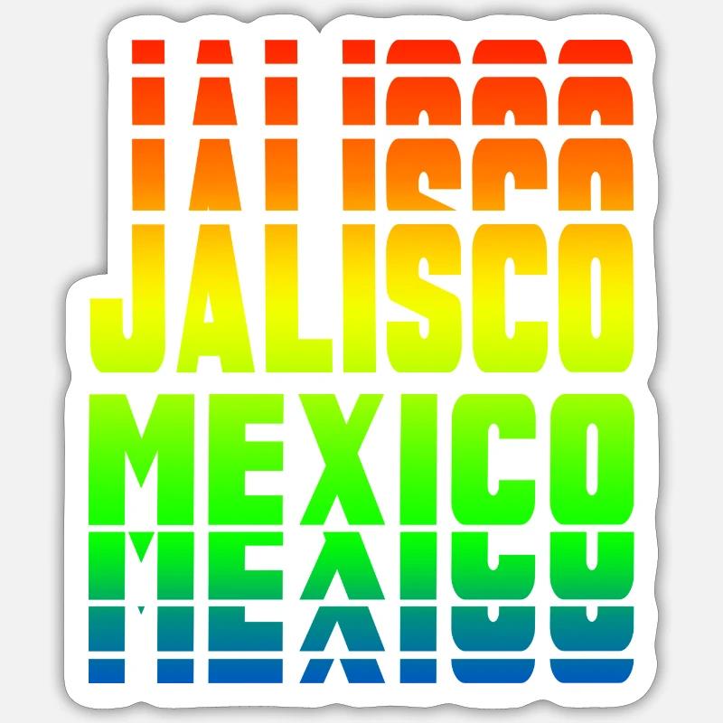 Jalisco Mexico rainbow design - Sticker size S (10 x 10 cm) - white matte