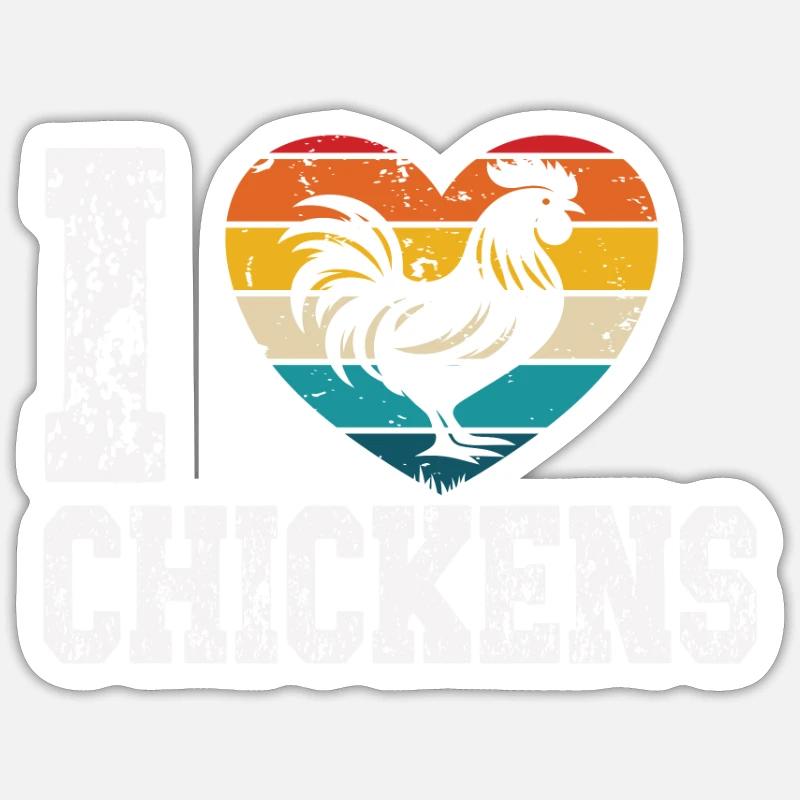 Ich mag Hühner - Sticker Größe S (10 x 10 cm) - Mattweiß
