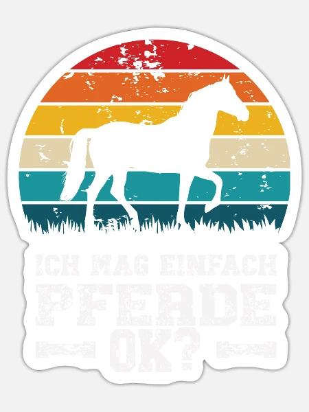 Ich mag Pferde - Sticker Größe S (10 x 10 cm) - Mattweiß