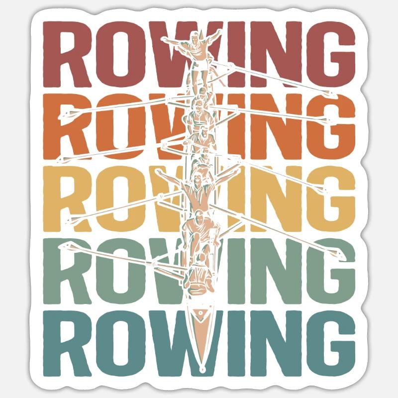 Rameurs - Sticker taille S (10 x 10 cm) - blanc mat
