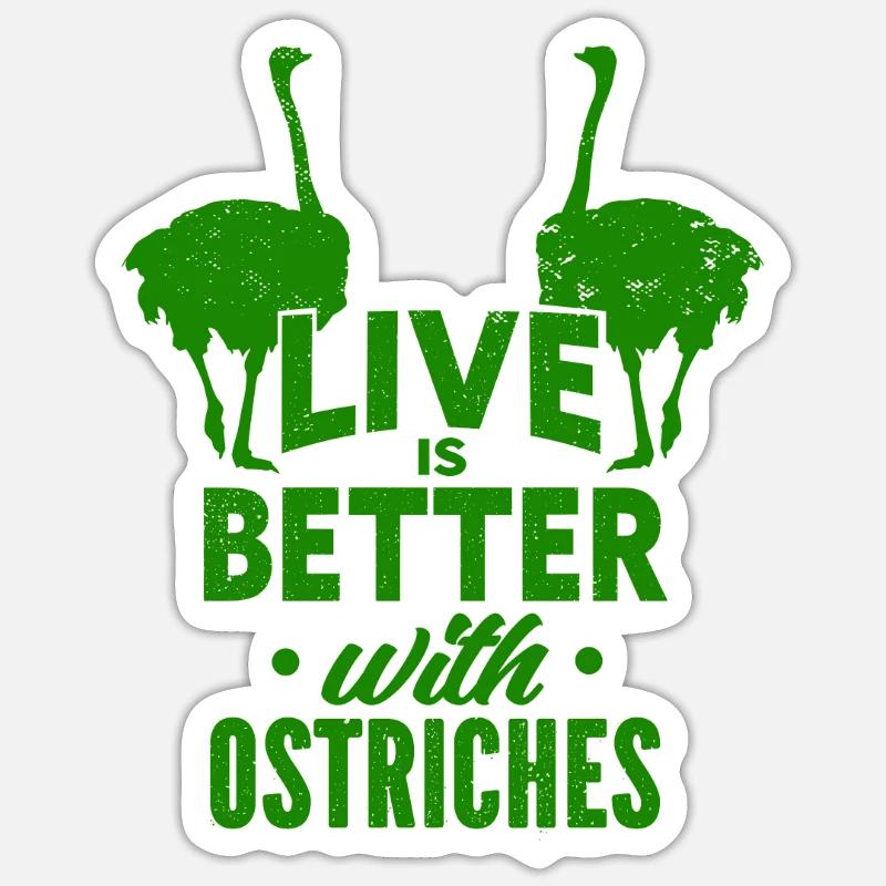 Ostrich - Animals - Sticker size S (10 x 10 cm) - white matte