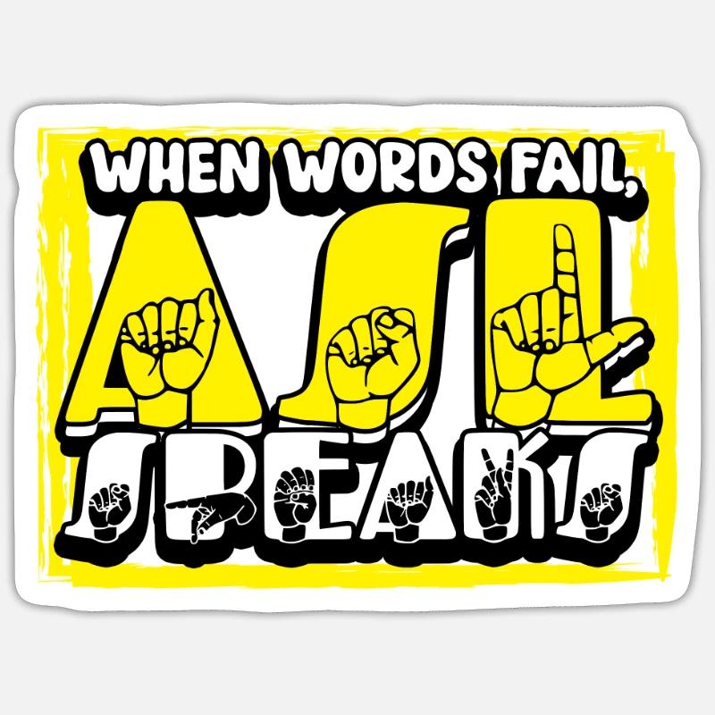 ASL Sign Language Interpreter Sticker size S (10 x 10 cm)