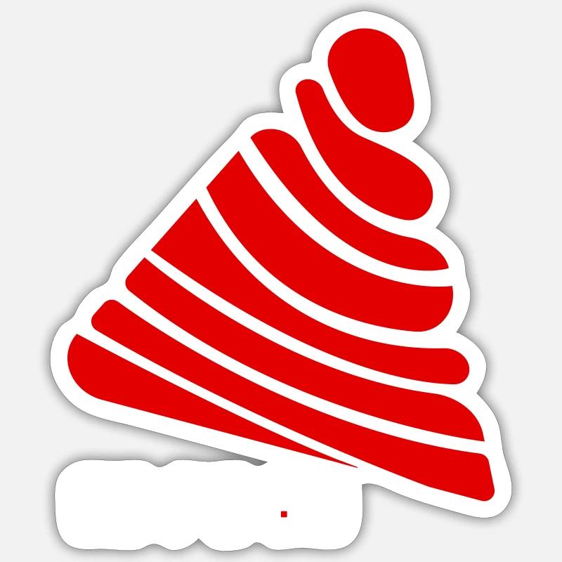 6D 73 63 (msc) Conception rouge Sticker taille S (10 x 10 cm)