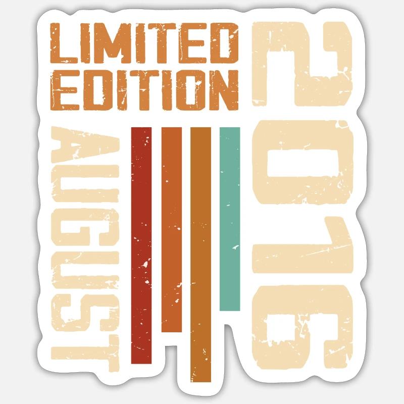 August 2016 Geburtstagsgeschenk August 2016 August - Sticker Größe S (10 x 10 cm) - Mattweiß