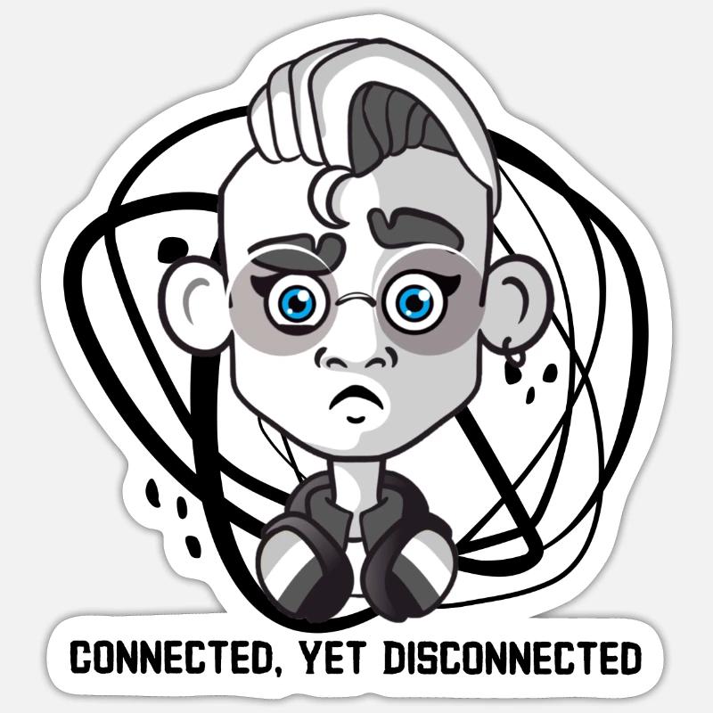 Connected, Yet Disconnected Sticker size S (10 x 10 cm)