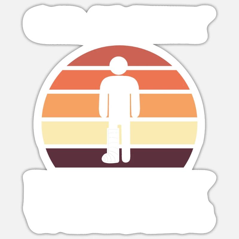 Gebrochenes Bein - Sticker Größe S (10 x 10 cm) - Mattweiß