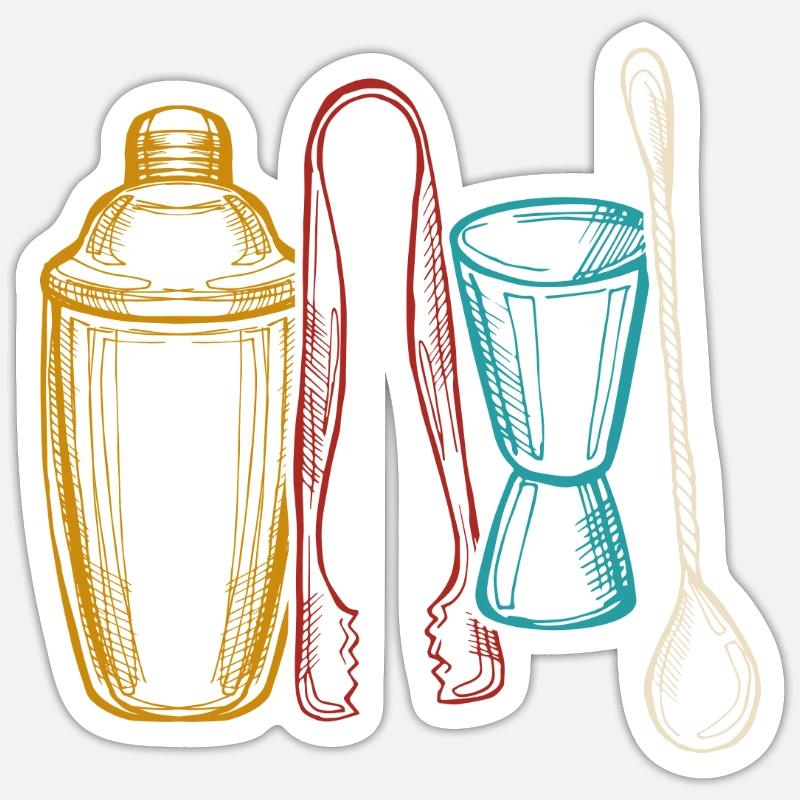 Bartender Mixologist Retro Sticker Größe S (10 x 10 cm)