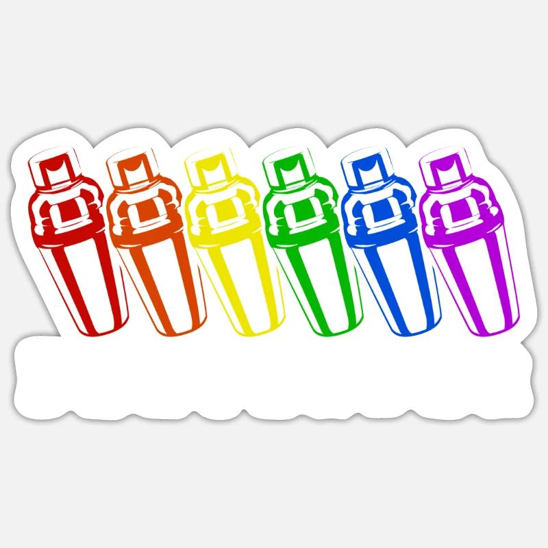 Bartender Mixologist Rainbow Sticker Größe S (10 x 10 cm)