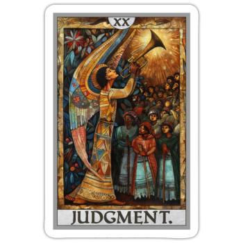 Tarot Cards Tarot Card 20 Judgment Court - Sticker size S (10 x 10 cm) - white matte - Front