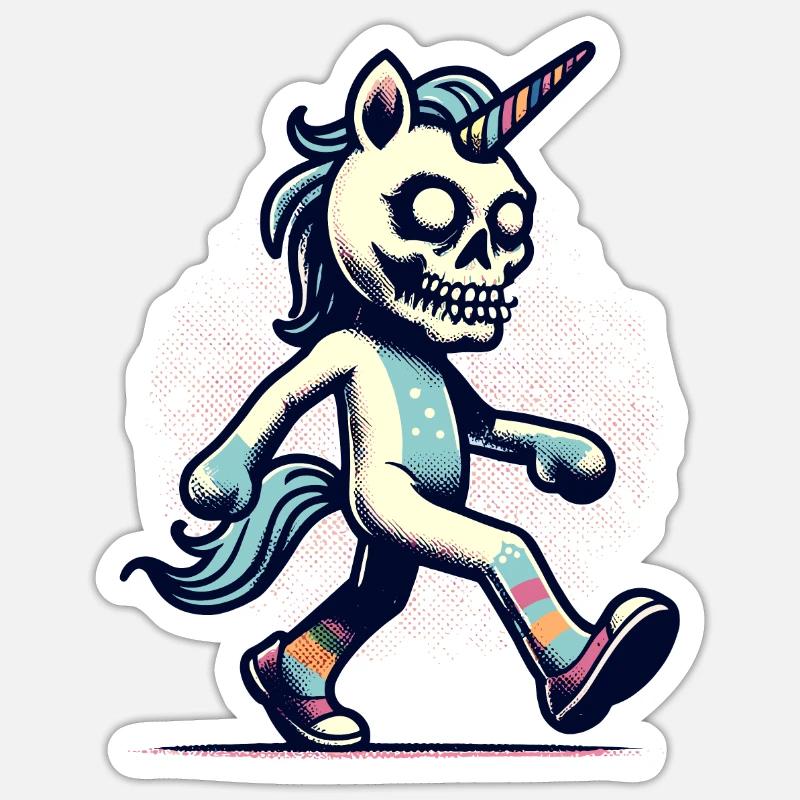 Zombie Einhorn Undead Mystical Creature Sticker Größe S (10 x 10 cm)