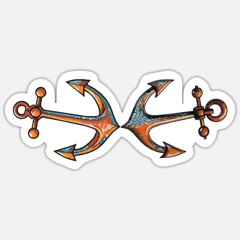 SCHIFFANKER - Sticker Größe S (10 x 10 cm) - Mattweiß
