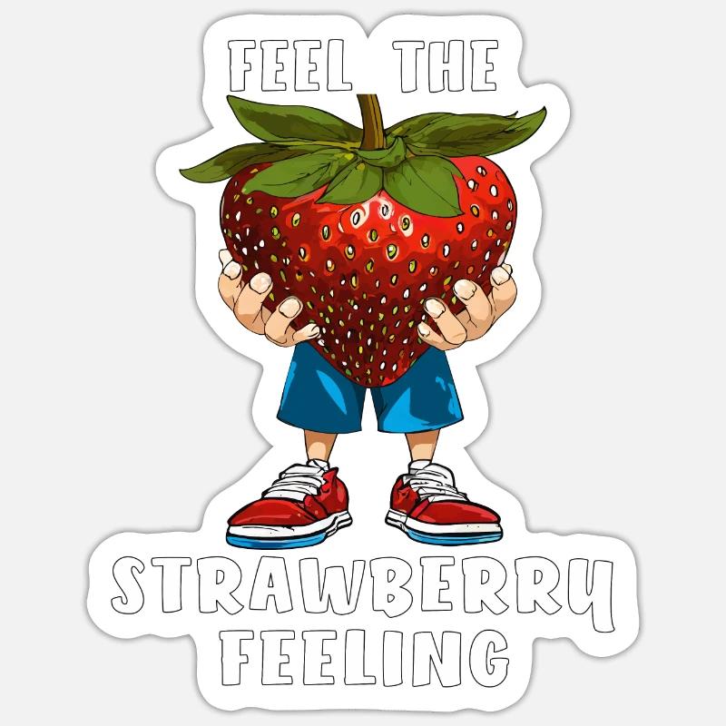 FEEL THE STRAWBERRY FEELING - Sticker size S (10 x 10 cm) - white matte