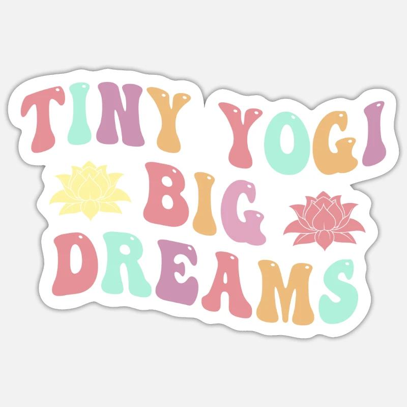 Tiny Yogi Big Dreams Méditation - Sticker taille S (10 x 10 cm) - blanc mat