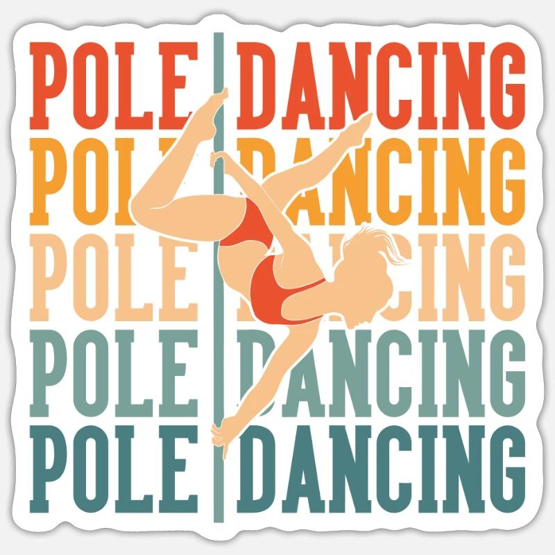 Pole Dancing - Sticker size S (10 x 10 cm) - white matte