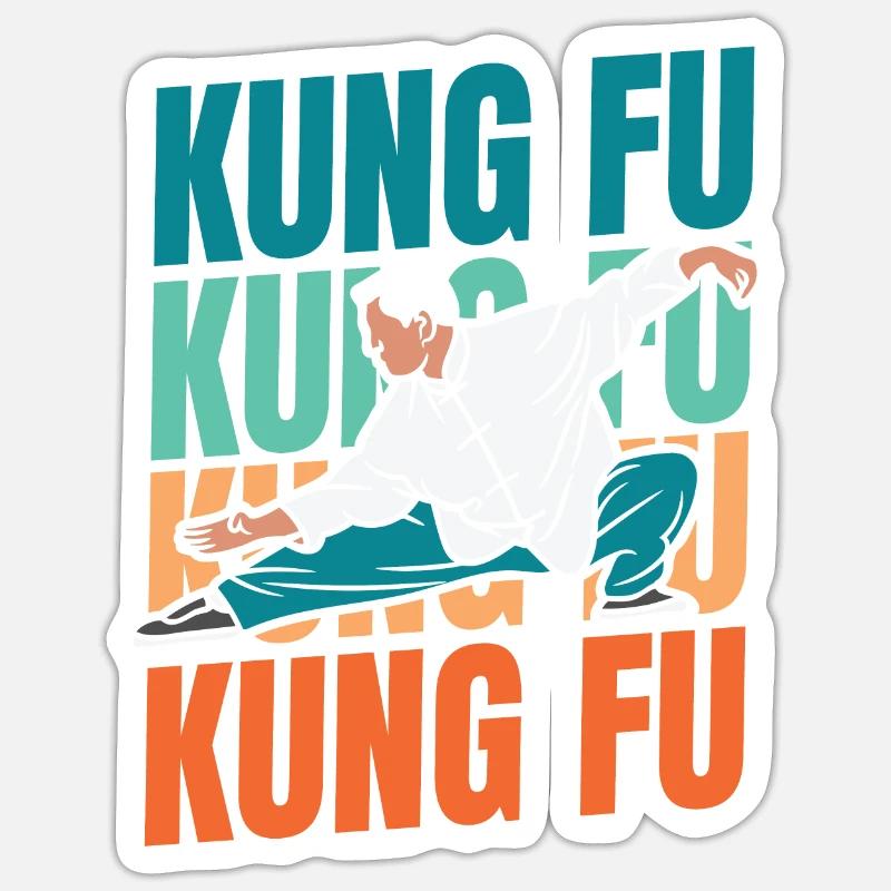 Kung Fu - Sticker Größe S (10 x 10 cm) - Mattweiß