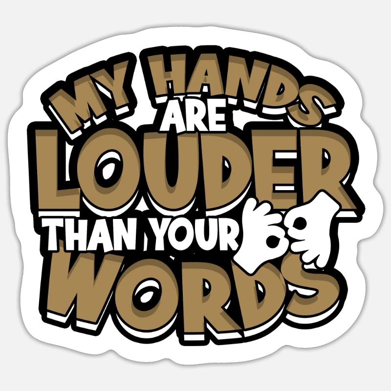 ASL Dolmetscher Gebärdensprache Sticker Größe S (10 x 10 cm)