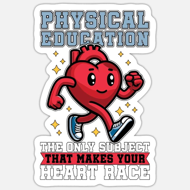 P.E Instructor Physical Education Personal Trainer - Sticker size S (10 x 10 cm) - white matte