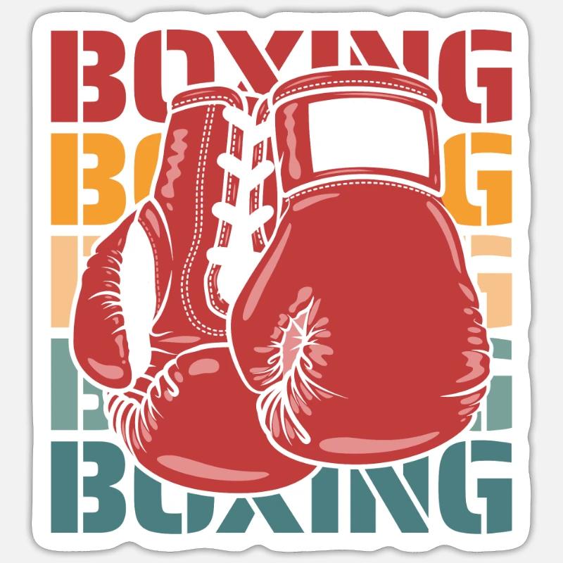 Boxen Boxer - Sticker Größe S (10 x 10 cm) - Mattweiß