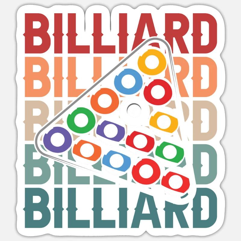 Billiards - Sticker size S (10 x 10 cm) - white matte