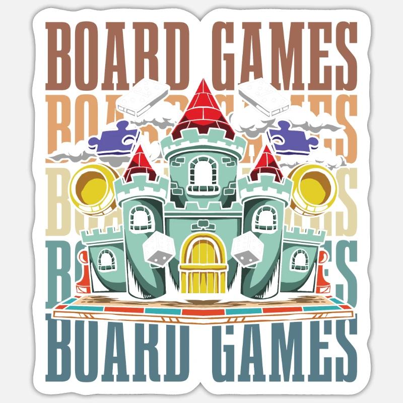 Gesellschaftsspiel Brettspiel - Sticker Größe S (10 x 10 cm) - Mattweiß
