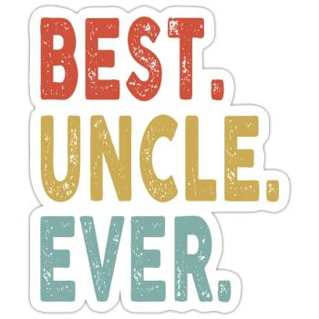 Vintage Meilleur Oncle Couleurs Rétro Meilleur Oncle Jamais - Sticker taille S (10 x 10 cm) - blanc mat - Devant